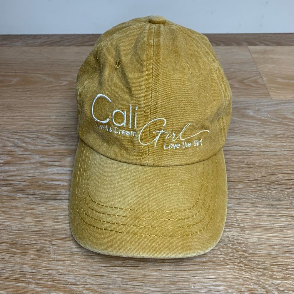 Cali Girl Mustard Yellow Adjustable Strapback Hat